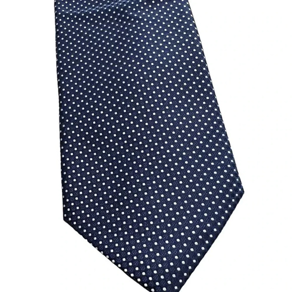 Club Room Navy Polka Dot Silk Necktie - Picture 2 of 3